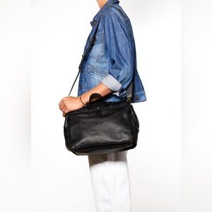 JEROME DREYFUSS Carlos Handbag Black Pebble Leather NWT